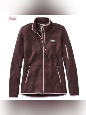 L.L. Bean Women's Full-Zip Sweater Fleece Jacket - Raisin Brown - M
